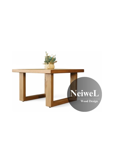 Neiwel Diena Doğal Ahşap Sehpa-60-60 Açık Ceviz