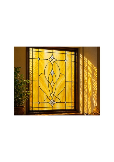 Dekoratif Vitray Cam Bal Sarısı Damarlı 21x29,7 Cm