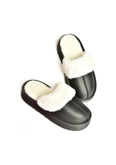 Fox Shoes T918264209 Siyah İçi Peluş Kadın Terlik Siyah