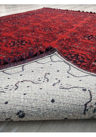 Buharı Bhr 02 Red Afgan / Yağcıbedir Desenli Hav Toz Vermez Yıkanabilir Kaymaz İnce Dokuma Halı Kırmızı - Lacivert Buharı Bhr 02 Red Afgan / Yağcıbedir Desenli Hav Toz Vermez Yıkanabilir Kaymaz İnce Dokuma Halı Kırmızı - Lacivert