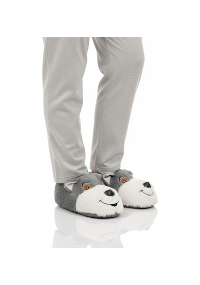 Gri Köpek Desenli Unisex Panduf 26k001 Gri