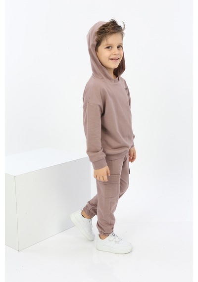 Toontoy Kids Toontoy Erkek Çocuk Explorer Baskılı Eşofman Takım Kahverengi