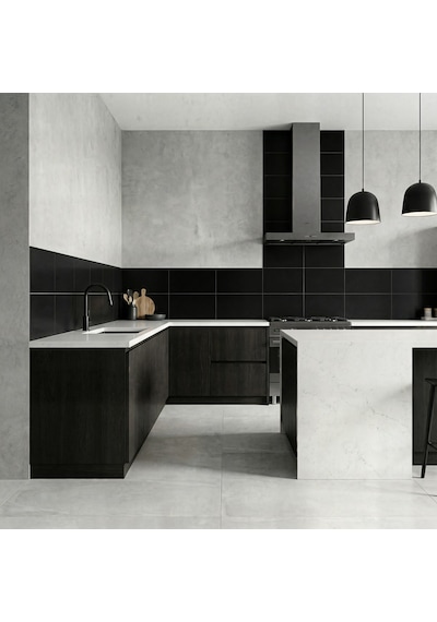 30x60 Cm Kendinden Yapışkanlı Duvar,banyo,tezgah Arası Kaplama Parlak Siyah 8812-30-6