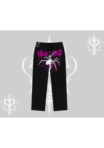 Beyaz Baggy Eşofman Altı Autumn Spider Siyah