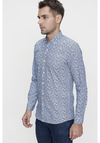 Efor G 1465 Slim Fit Lacivert Spor Gömlek Lacivert