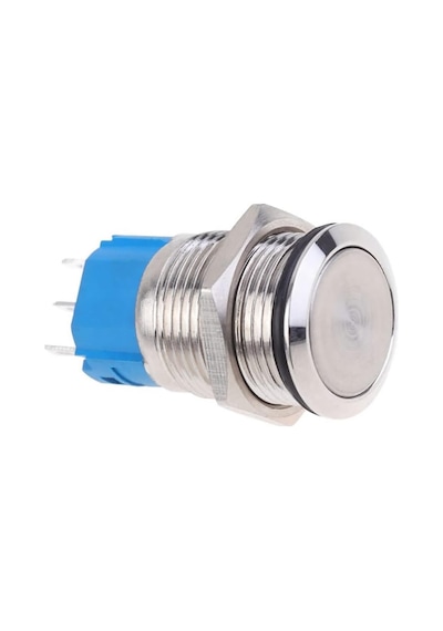 16mm Metal Panel Montaj Düz Kafa Latch Buton No Nc Dc 6a 12v Ac 3a 250v Ip67 Su Geçirmez Düğme Star
