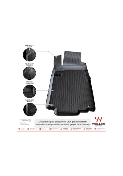 Honda Crv Paspas 2012 2018 Arası 3D Havuzlu Wöller Paspas