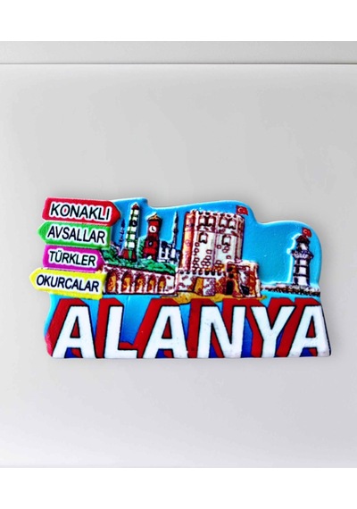 Alanya Konaklı , Avsallar , Türkler , Okurcalar Temalı Polyester Kabartmalı Magnet 8 X 4,5 Cm Kod:1107 Dekoratif Hediyelik Buzdolabı Süsü Alanya Konaklı , Avsallar , Türkler , Okurcalar Temalı Polyester Kabartmalı Magnet 8 X 4,5 Cm Kod:1107 Dekoratif Hediyelik Buzdolabı Süsü
