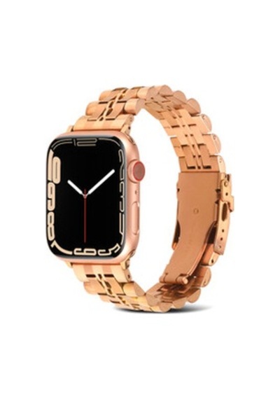 Apple Watch Uyumlu 7 41mm Krd-54 Metal Kordon - Rose Gold