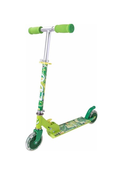 2 Tekerlekli Katlanabilir Inline Işıklı Scooter Yeşil