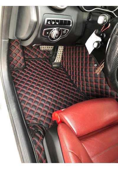 Araca Özel 7D Havuzl Deri Paspas Vokswagen Passat B8.5 2019-2021 2021-Siyaha Siyah Dikişli