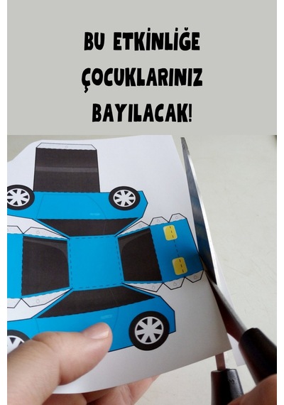 Kağıttan Maket Araba Yapıyoruz Şablonu, 5 Adet A4 Boyutta Kalın Ve Sert Kağıt.