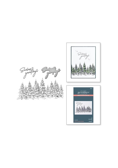 Spellbinders Season's Greetings Evergreens Pres Plakası, Metal