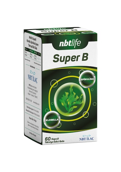 Nbt Life Super B Klorella Spirulina İçeren Takviye Gıda 60 Kapsül