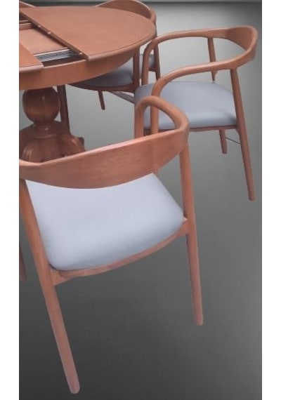 Masa Sandalye Takım Yılan Sandalye Baba Ayak Kayın Aslan Ihlamur Ceviz Renk 100cm