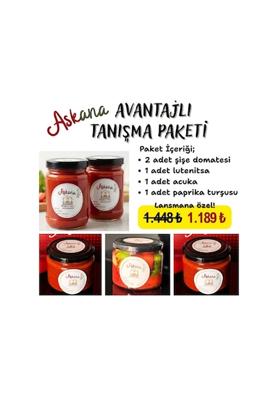 Avantajlı Tanışma Paketi Şişe Domatesi,acuka,lutenitsa,paprika Turşusu Toplam 5 Ürün