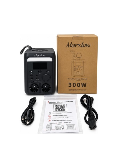 Marxlow 300w Pro 256wh Lifepo4 Taşınabilir Güç Istasyonu Eps Acil Güç Besleme - Wi-fi, Kablosuz Şarj, 65w Usb-c, 230v Ac Ozk001512