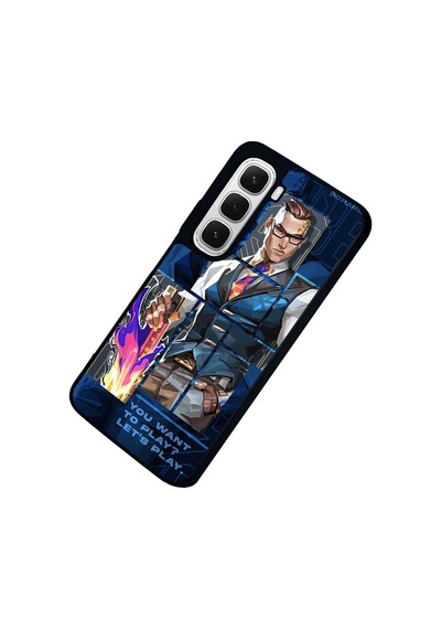 Tr Infinix Hot 60 İle Uyumlu Valorant Temalı Siyah Kılıf, Yumuşak Silikon, Şok Emici Koruyucu Kapak