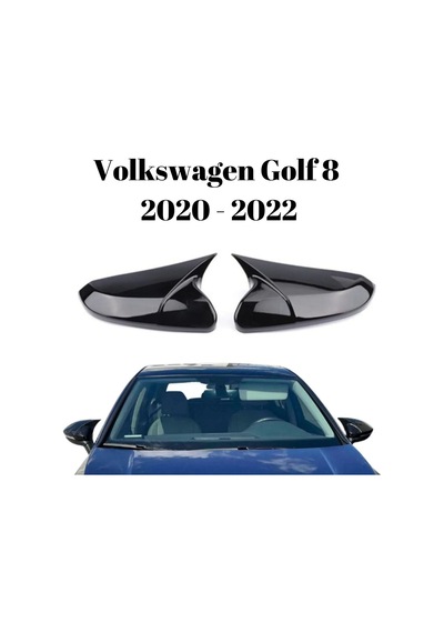 Volkswagen Vw Golf 8 2020 2021 2022 Uyumlu Yarasa Batman Ayna Kapağı Takımı Parlak Siyah