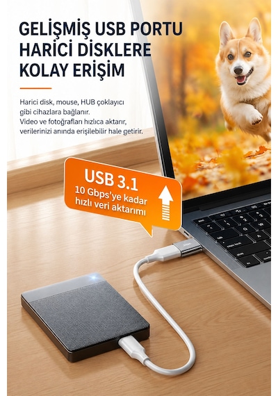 Type-c - Usb 3.1 Otg Dönüştürücü Adaptör, Usb-c Erkek Usb-a Dişi Çevirici, 10gbps Hızlı Veri Aktarımı, Harici Disk Klavye Mouse Hub Uyumlu, Alüminyum Gövde S602