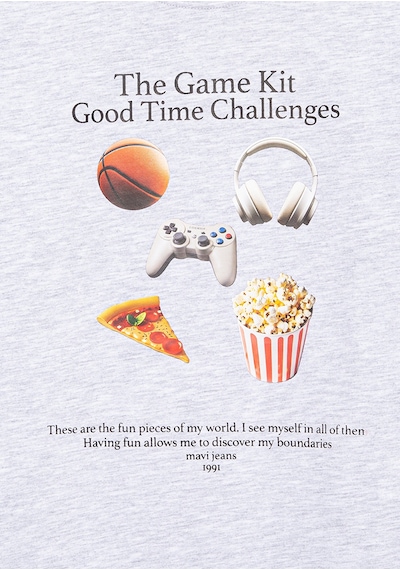 Mavi Fun Time Açık Gri Erkek Çocuk T-shirt M6610359-88467 Açık Gri