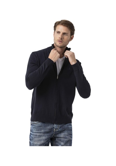 Cipo & Baxx Cp282 Ultimate Zip Luxe Knit Men Sweater Navyblue