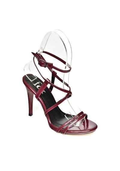 Fox Shoes S997066308 Bordo Rugan İnce Topuklu Kadın Ayakkabı Bordo