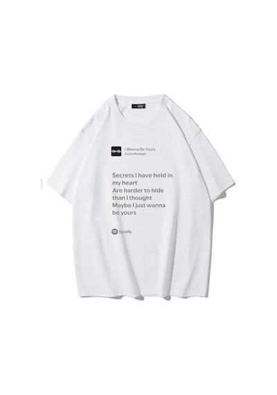 Brz Collectıon Brz Collection Unisex Oversize I Wanna Be Yours - Arctic Monkeys T-shirt Beyaz