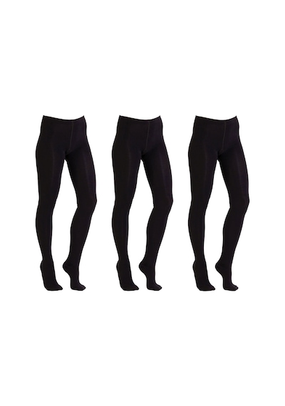 Thermoform Kadın Pamuklu Külotlu Çorap Siyah 3'lü Paket Renkli