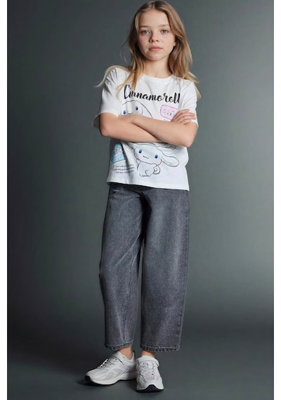 Defacto Baggy Fıt Gri Kız Çocuk Jean Pantolon G4653a8/nm55 Gri