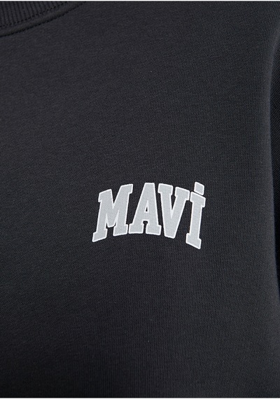 Mavi Logo Baskılı Antrasit Sweatshirt 1611600-82185 Gri