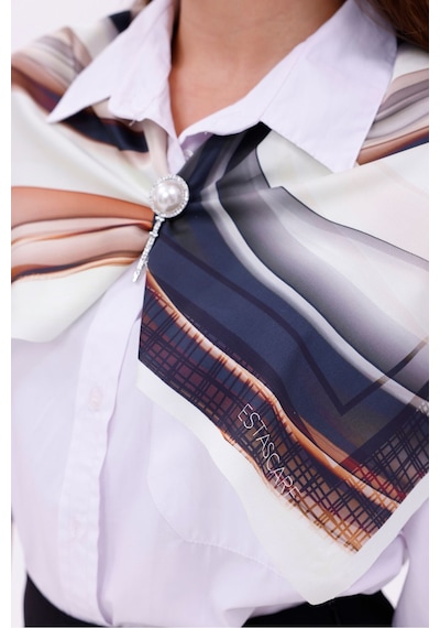Sonsuz Dalga Model Fular Bandana Şal Estascarf 70x70 Cm Renkli
