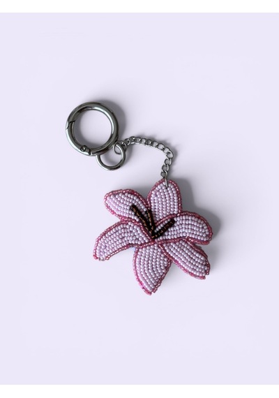 Kumru Studio Pembe Çiçek Çanta Charmı Boncuk İşlemeli Bag Charm Diğer
