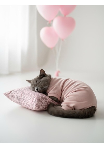Minimini Kapler Kedi Uyku Seti Penye Kedi Tulum Ve Mini Yastık Takımı Pamuklu Tüy Dökülmesini Azaltır
