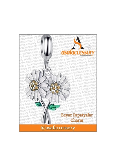 Papatya Buket Charm Asafaccessory Gümüş
