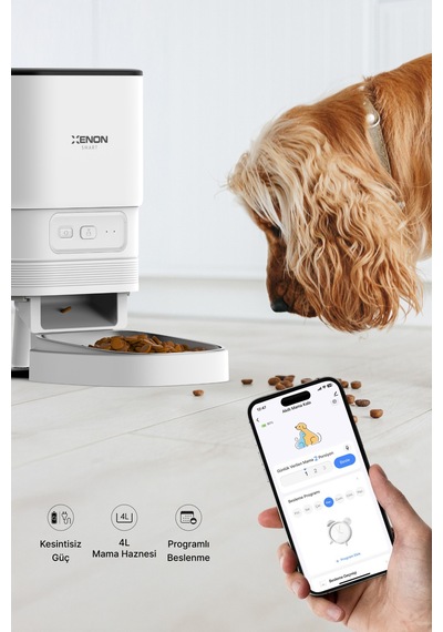 Akıllı Kedi Besleme Set Wi-fi Kedi Mama Kabı Çelik Kase, 3l Kablosuz Otomatik Su Pınarı Şarjlı