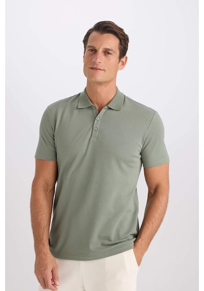 DeFacto Slim Fit Dar Kesim Polo Yaka Kısa Kollu Pamuklu Modal Karışımlı Basic Düz Tişört M6609AZ25SPGN460