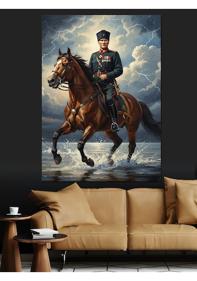 Ahşap Tablo At Üstünde Atatürk