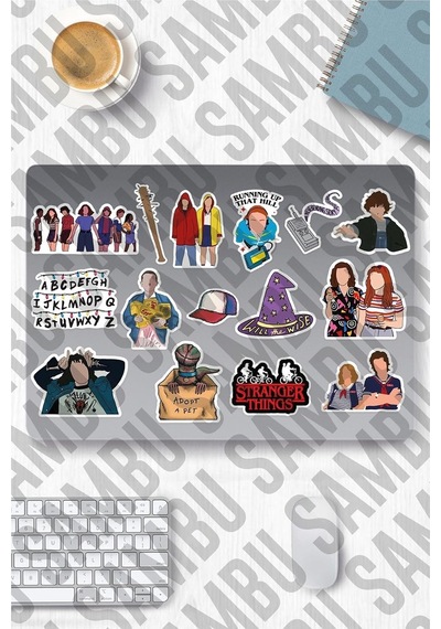 Stranger Things Temalı Sticker Etiket Seti 1 - Laptop Notebook Telefon