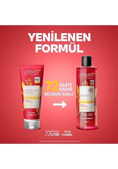 Urban Care Hibiscus &amp Shea Butter Bukle Belirginleştirici Saç Bakım Şampuanı, 350 Mililitre, Vegan