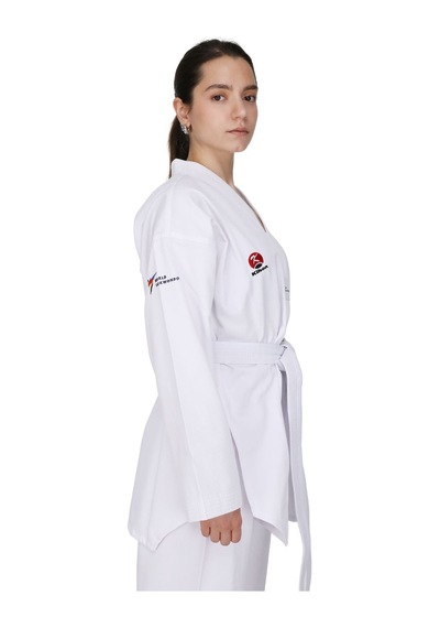 Beyaz Yaka Fitill Taekwondo Elbisesi 001