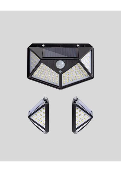 Hubrendy Tekno 100 Led Solar Lamba Hareket Algılamalı Bahçe Duvar Dış Mekan Aydınlatma