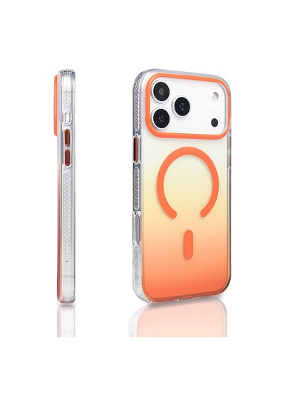 Zore İphone 17 Pro Max Kılıf M-safe Şarj Özellikli Transparan Renk Geçişli Nvth Toros Kapak - Gri