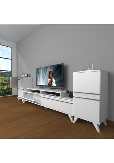 Decoraktiv Ekoflex On2 Mdf Retro Tv Ünitesi Tv Sehpası Beyaz