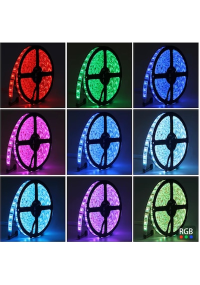 24 Volt Rgb 5050 Smd İç Mekan Silikonsuz 60 Ledli 5 Metre Şerit Led