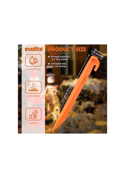 Arancio Abs Çadır Kazığı -23cm 6 Adet Çok Renkli