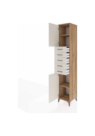 Hyperion Dolap 3 Raflı 5 Çekmeceli 2 Kapaklı 44x44x243 Çam-ay... Çam Hyperion Dolap 3 Raflı 5 Çekmeceli 2 Kapaklı 44x44x243 Çam-ay... Çam