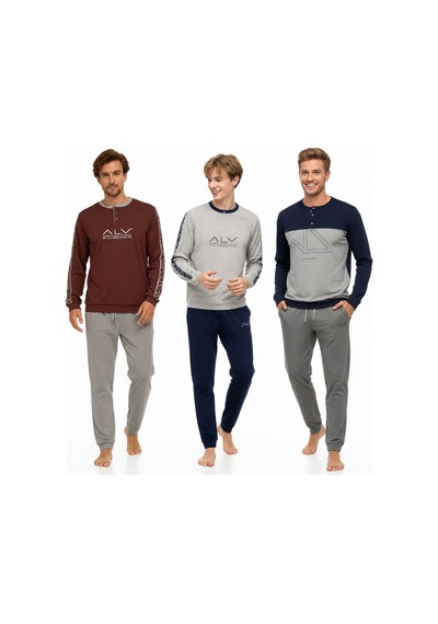 Bonbon Erkek Pamuklu Bohçalık Ve Çeyizlik 3 Adet 2'li Pijama Takımı Bb2237 Çok Renkli