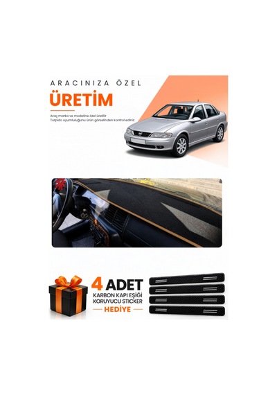 Opel Vectra B 1995-2001 Uyumlu Torpido Koruma Örtüsü Oto Kılıfı - Siyah Kahverengi
