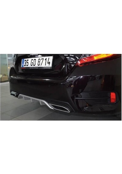 Autogp Honda Civic Fc5 Uyumlu Arka Tampon Difüzörü Çift Çıkış Standart
